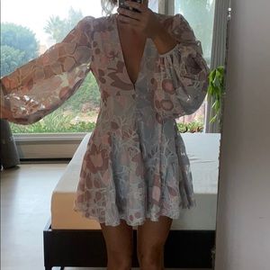 Alice McCall pink beige purple patterned dress